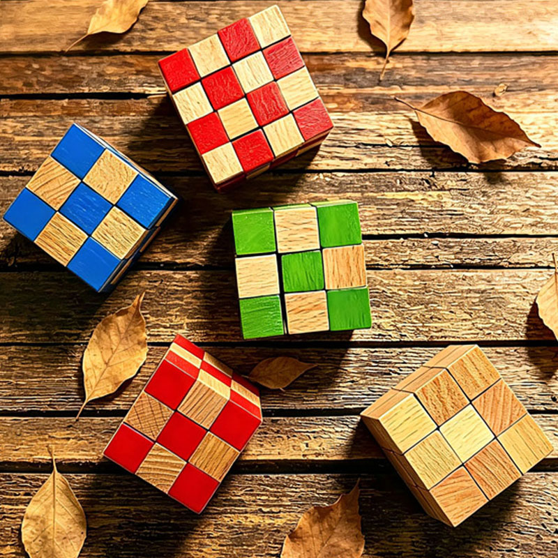 Woodworking Hobby - Square Snake Cube Wooden Brain Teaser