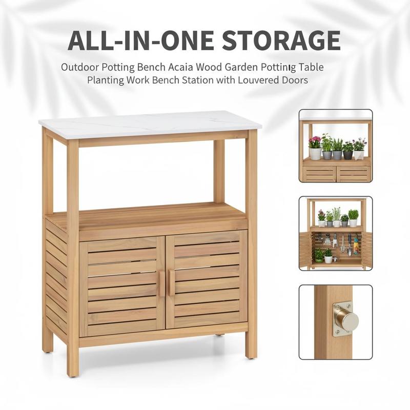 Outdoor Potting Bench Acacia W - Workbench Woodworking 评论和价格